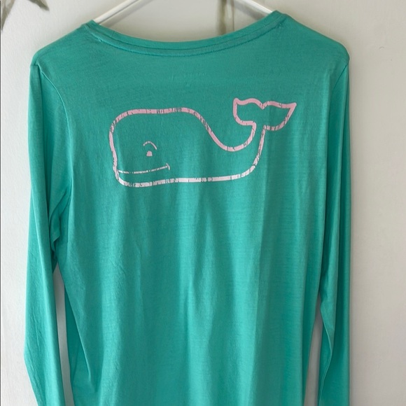 Vineyard Vines Soft Green Long Sleeve Logo Top - Picture 4 of 7